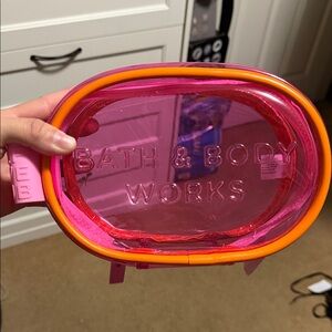 Bath & Body Works Pink and Orange Transparent Pouch